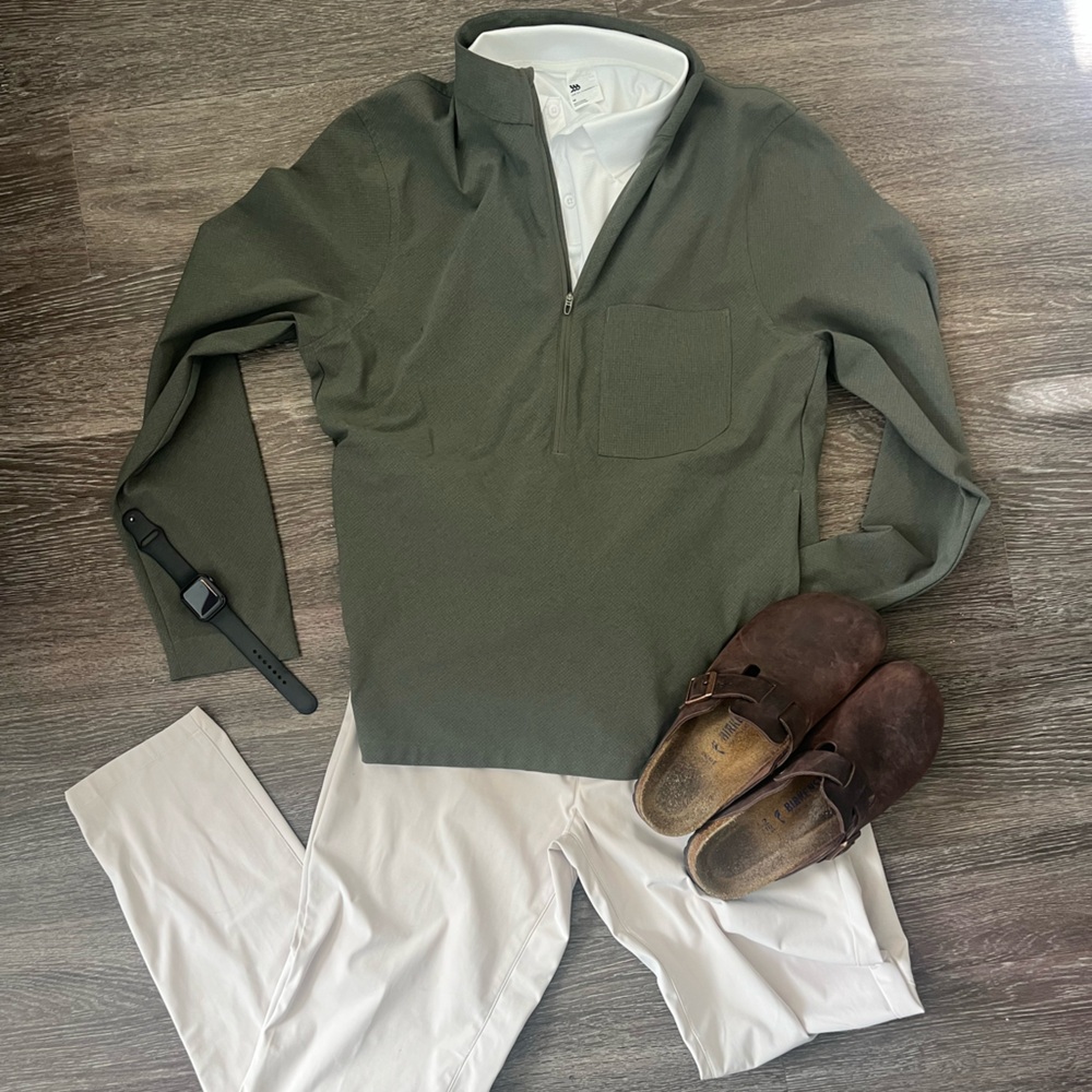 Lululemon Mens Olive Green Half-Zip Pullover - M